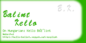 balint kello business card